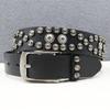 Belt Western Rivet Belt Genuine Leather Star Hollow Gothic Heavy Industry American Belt