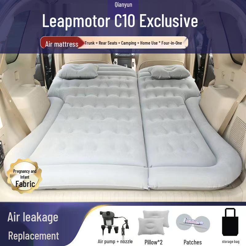 Lit Gonflable pour Coffre de Voiture Leapmotor C10: Matelas de couchage pour siège arrière pour le voyage et le camping