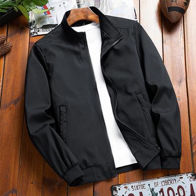 Men's Stand Up Collar Jacket, Fashionable Business Casual Solid Color Jacket, Men's Clothing On Top