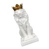 Lion with Crowned Statue Resin Table Decoration Ornament 14.5cm for Home and Office Decoration Unique