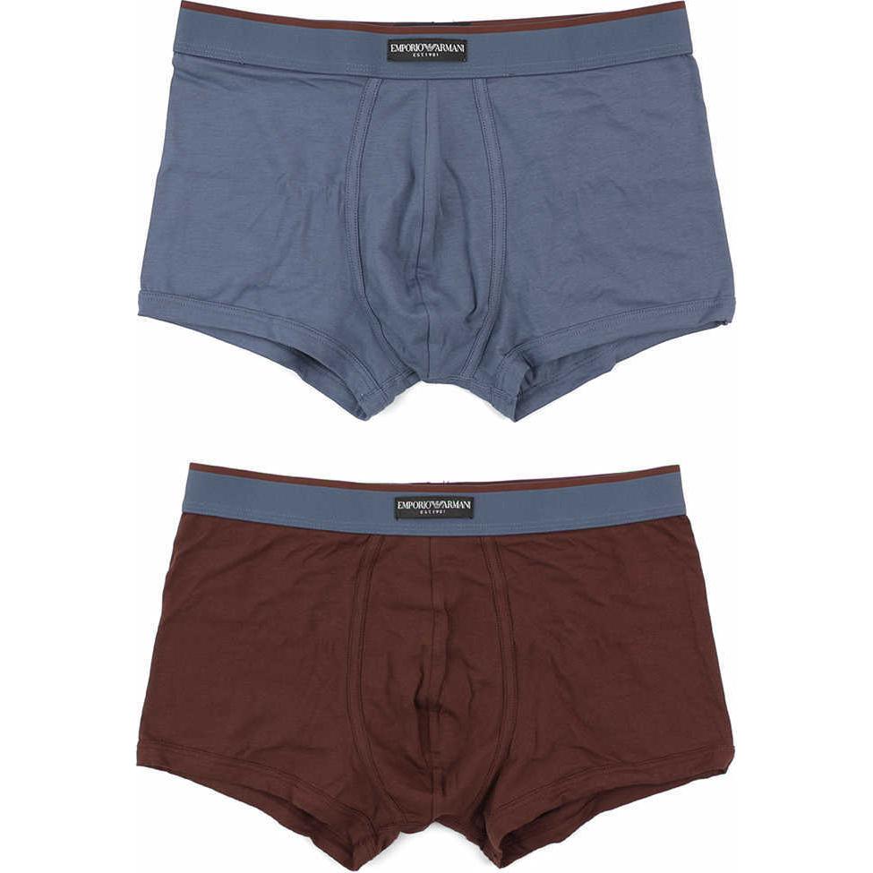 Emporio Armani Ss25 Cotton Mid-Rise Boxer Briefs 2-Pack Men underwear Blue Red EM000254-AF10777-M5008 M