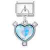 Zircon Colorful Crystal Butterfly Heart Flower Pendant Italian Charm Link Fit 9mm Bracelet Stainless Steel Women DIY Making Gift