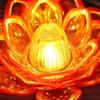 Electronic Flameless LED Lotus Candle Lamp Energy Saving Warm White Light for Home Living Room Table Decor Gift