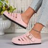 2026 Women Sandals Roman Hollow Breathable Comfort Sandals Closed-Toe Retro Versatile Shoes Women Thick Soled Summer Shoes