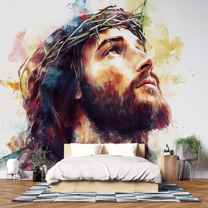 Jesus tapestry 75x100 чёрный