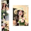 Trendy Japanese Country Style Beige Straw Fisherman Hat With Lace And Bow Detail