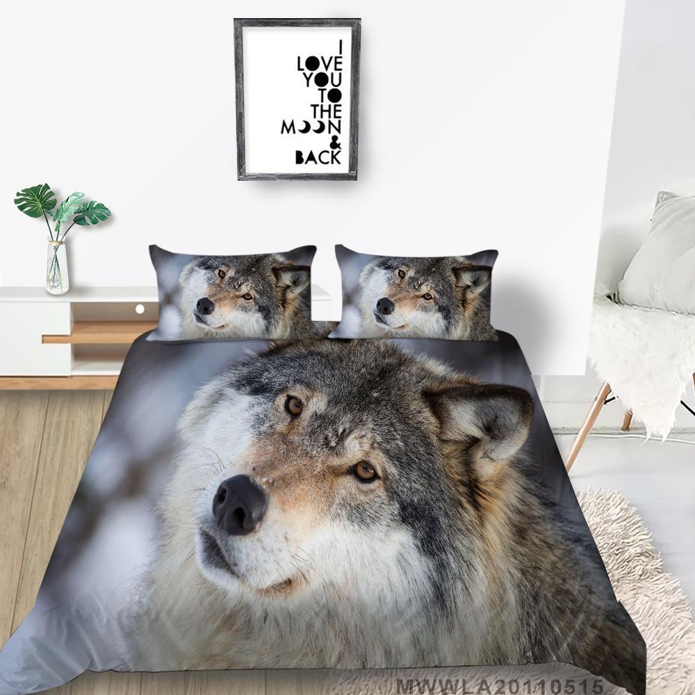 2023 New Style Comforter Cover Set Cool Duvet Covers Highend 3D Wolf Printed Polyester Bedding Cover Set Fashionable Bedclothes