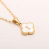Gold-plated Letter Necklace for Elegant Women - Four-leaf Clover Letter Pendant Necklace