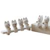 Wooden 6-Kitten Desktop Ornament Funny Cat Figurines Home Decor With Bells Cat Sculpture Desktop Decor For Room Cupboard Office