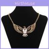 Classic Eagle Pendant Necklace With Alloy Gemstones For Elegant Vintage Look