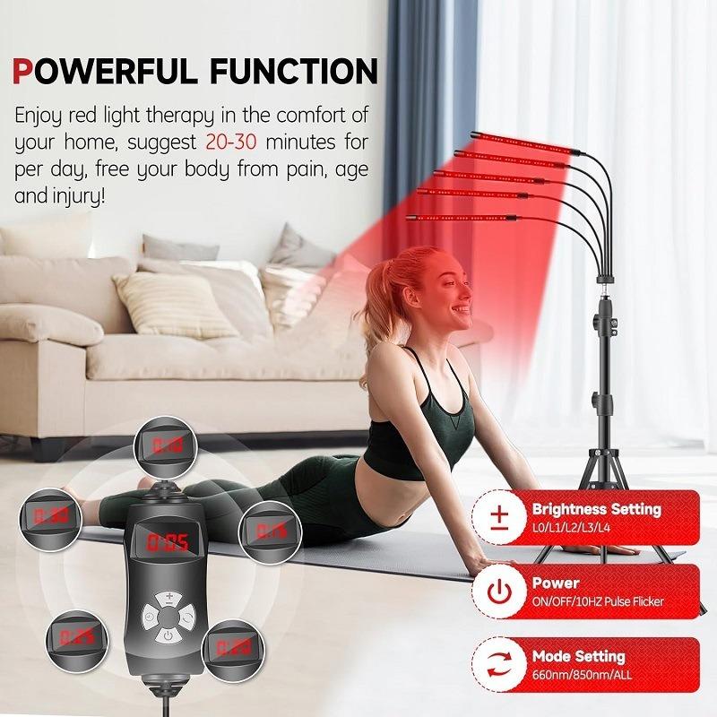 1PC 5V Physiotherapy Lamp 80 Beads External Physiotherapy Lamp Beauty Lamp Red Light Control Pulse Infrared Irradiation Photon