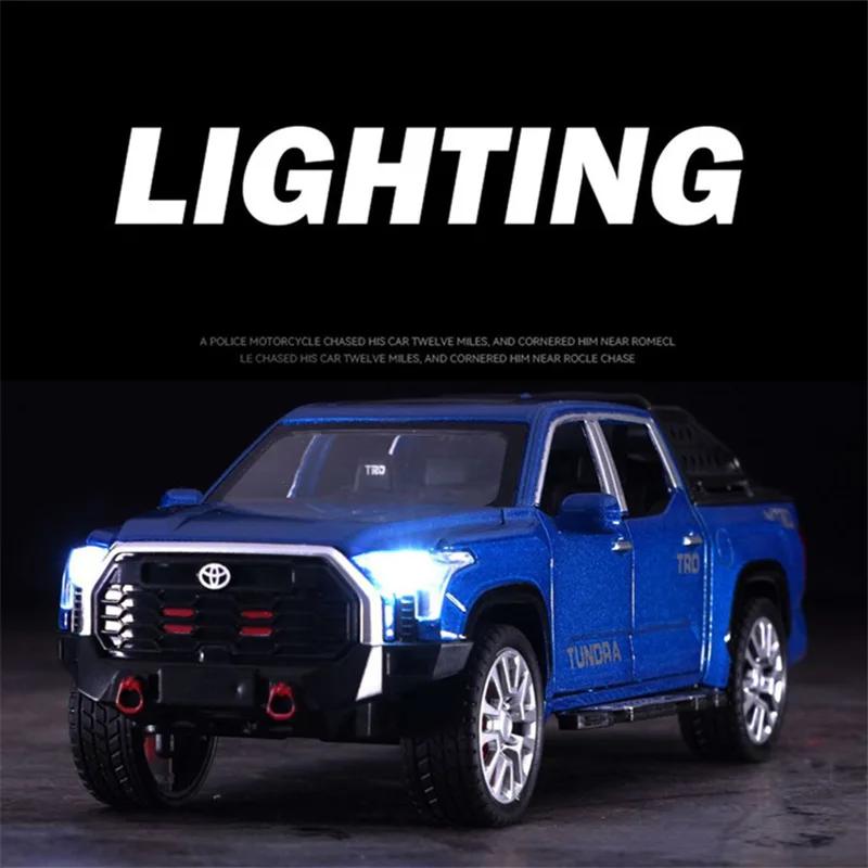 Xmwcj1 1:32 Toyota Tundra Pickup Car Model Diecast & Toy Metal Off-Road Vehicles Car Model Simulation Sound Light Childrens Toy Gift
