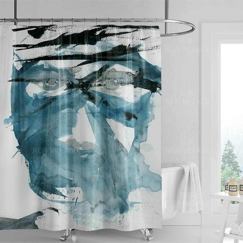 Mexican-Style Colorful Female Shower Curtain-Lady In Bright Attire, Cacti, Watermelons,Birds & Flowers, High-Quality, Waterproof