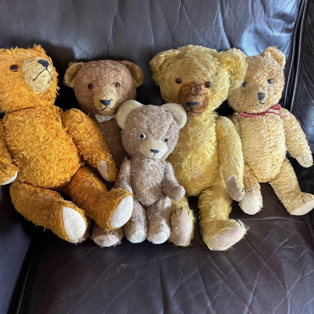 [USED] Antique Dark Brown Teddy Bear, Approximately 41cm, German Vintage