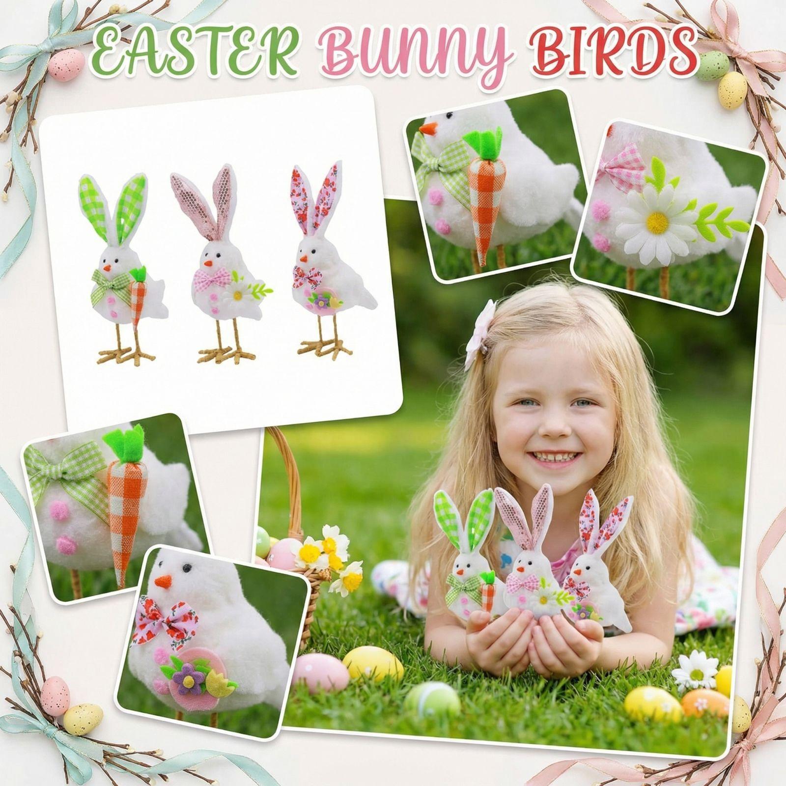 

Spring Easter Fabric Bird Easter Decoration Doll Cartoon Bird Desktop Decoration Easter Atmosphere Layout Props One Size