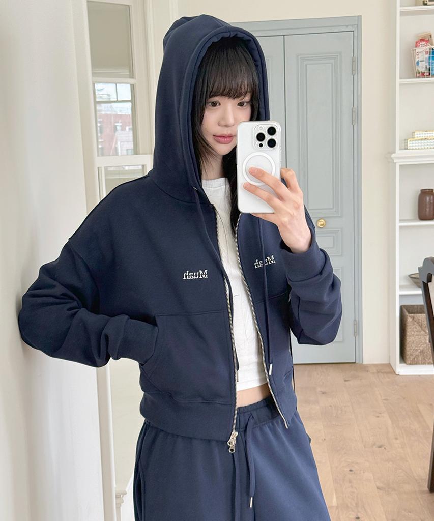Muahmuah [Set] Regular Fit Zip-Up Hoodie & Pants Set [9 Colors] (D Type)