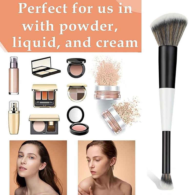 1/4Pcs Multi-Functional Foundation Makeup Brush Double-Ended Contour Brush For Beauty Blending Liquid Powder Concealer Cream