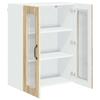 Wall Mounted Glass Cabinet LUCCA Sonoma Oak 60 x 31 x 80 cm
