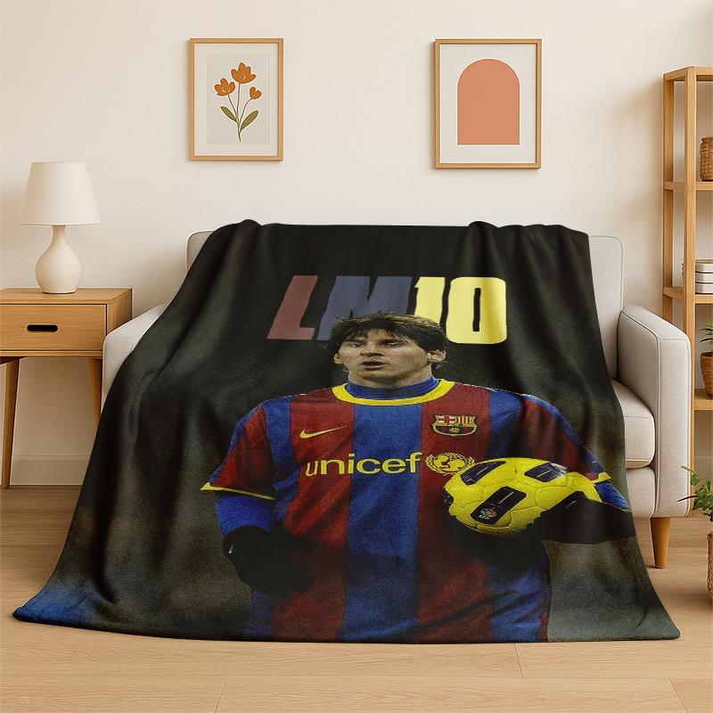 Goat M-Messi Football Sport Star Flannel Blanket Soft Warm Throw Blanket for Bedroom Living Room Bed Travel Camping Picnic Kid