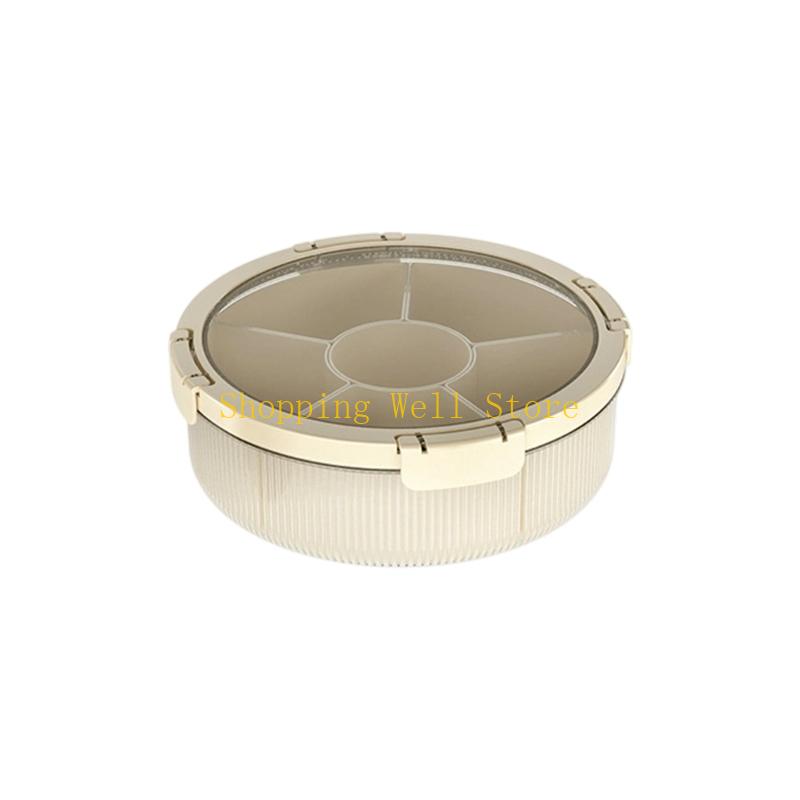 KX4B Dust Proof Clear Lid Candy Nut Serving Tray with Multiple Sections Snacks Organizers Platter Bowl For Family Gatherings