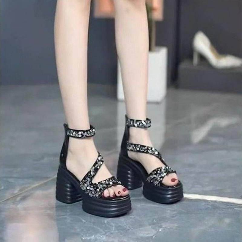 Sandals and Women's Shoes - New Style, Versatile, Thick-soled, High-heeled Shoes
