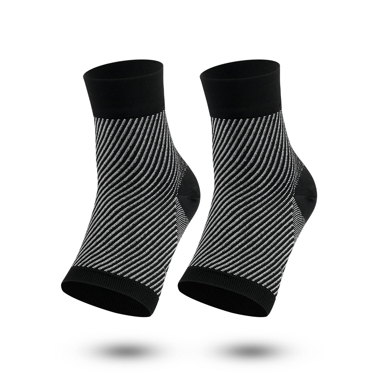 

Носки с дырками до щиколотки, компрессионные, однотонные спортивные пластиковые носки средней длины L/XL чёрный