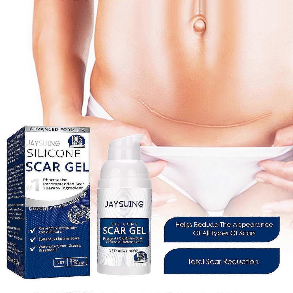 100% Silicone Scar Gel, Advanced Cream for Surgical Scars, C-sections, Stretch Marks, Acne