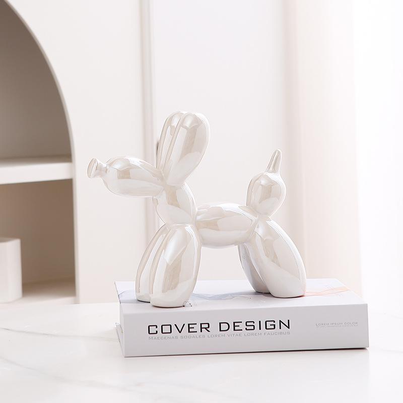 Nordic Luxury Ceramic Balloon Dog Ornament for Home Décor