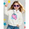 European sizes Girls' Crew Neck Sweatshirt Dream Big Heart Love Pink Blue, Soft Cozy Pullover, Warm Casual Outfit