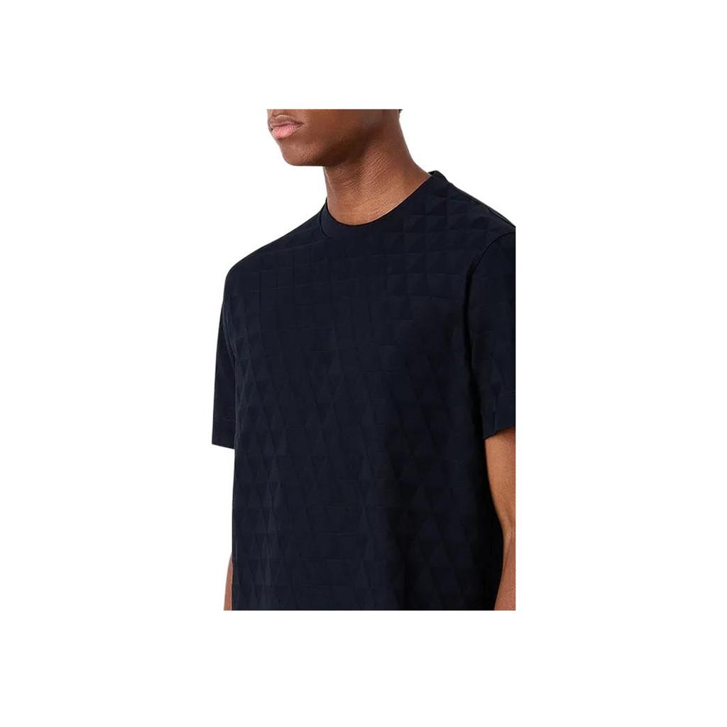 Emporio Armani Solid Color Fitted Crew Neck Short Sleeve T-Shirt Men tops Blue 6R1TDN1-JGYZ1-09N6