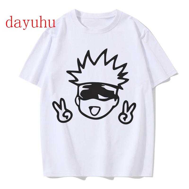 Unisex-T-Shirt Japanischer Anime Jujutsu Kaisen T-Shirt gojo satoru Oberteile Yuji Itadori Grafik-T-Shirts Cooles Unisex-T-Shirt 90er Unisex
