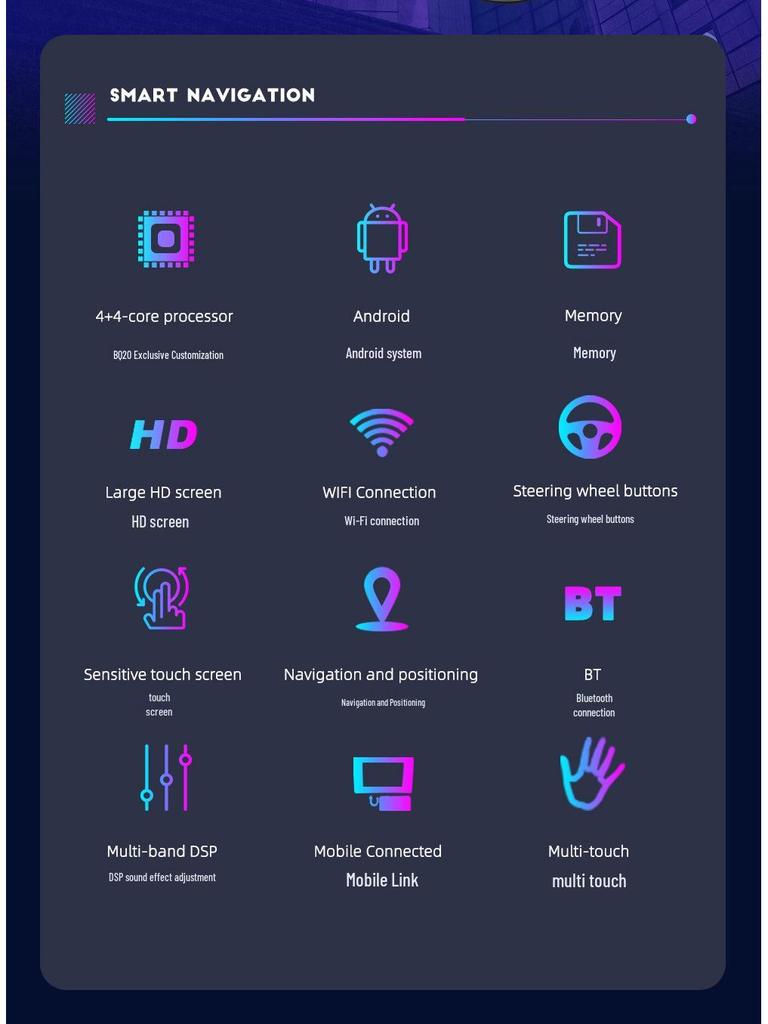 Compatible 8" Android Navigation for Cruze - Wireless CarPlay & Bluetooth with HD Reverse Camera.