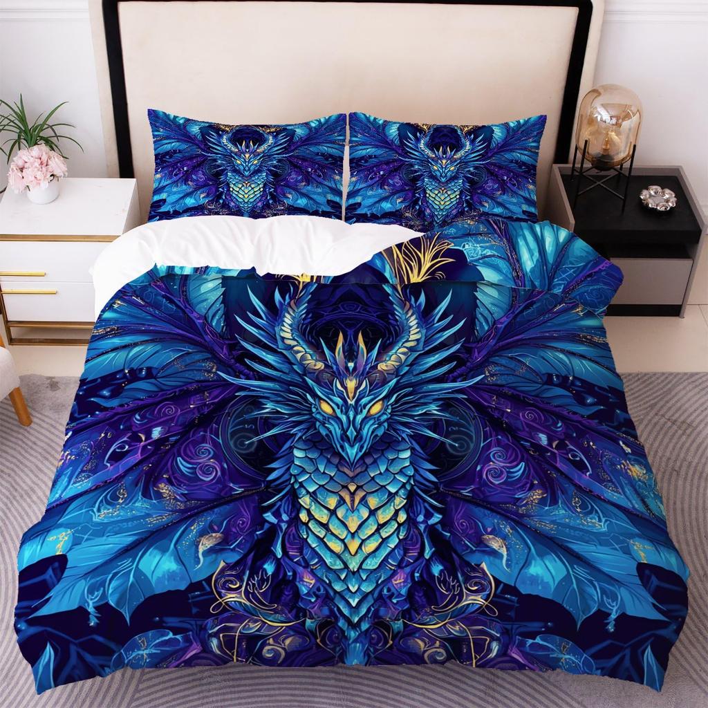 Crystal Duvet Cover for Kids Queen Lightweight Quilt Cover with 2 Pillowcase Ice Crystal Winter Themed Bedding Sets No Comforter