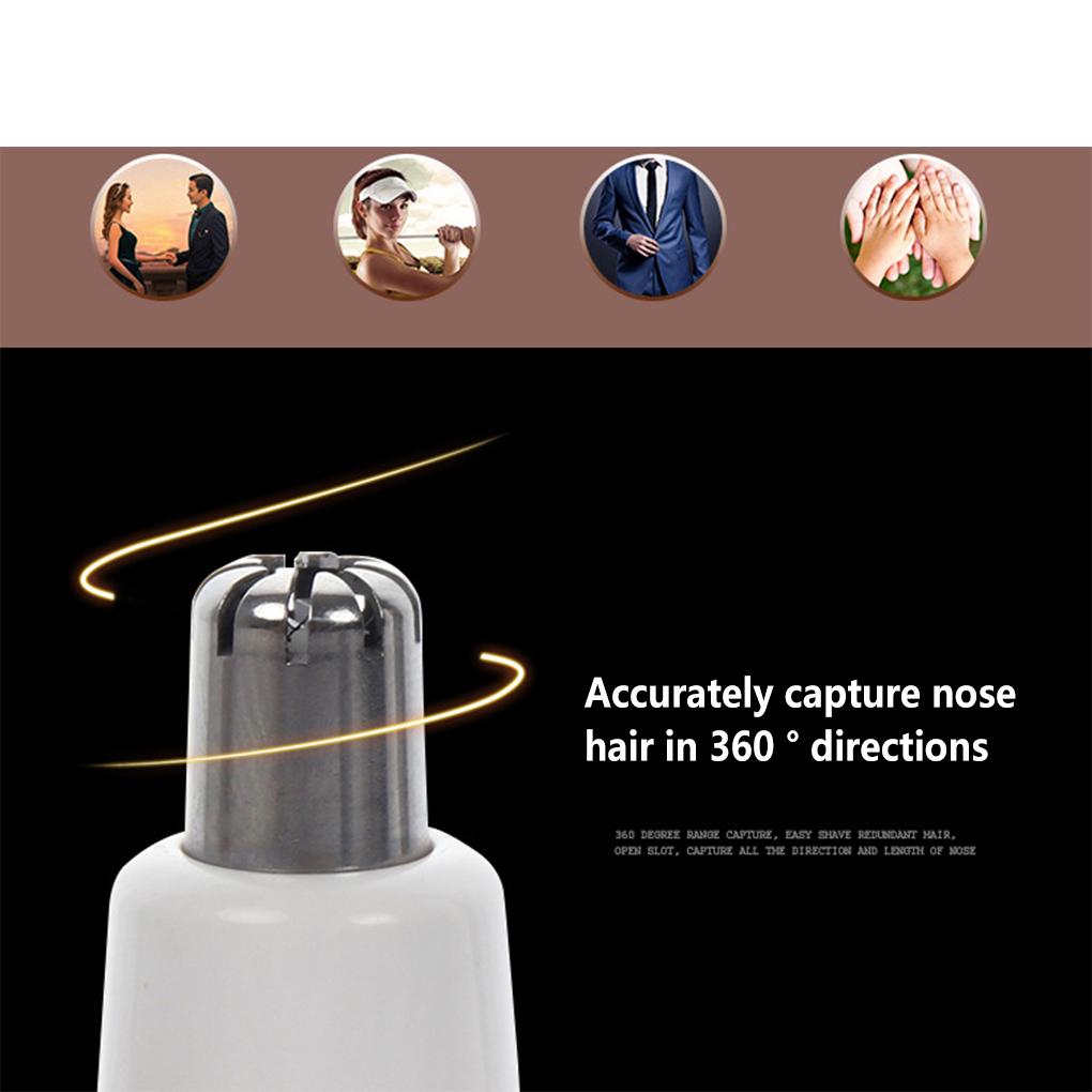 2-in-1 Women Men Electric Hair Trimmer Button Operation Battery Powered Nose Eyebrow Trimming Grooming Tool Beauty Supplies