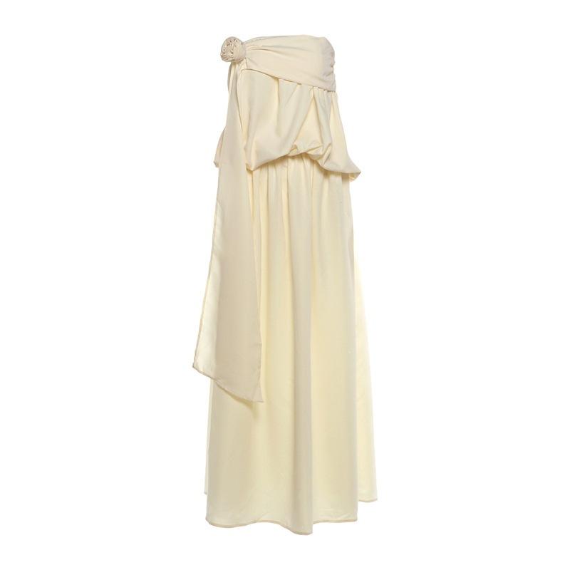 Europe, America 2026 autumn and winter new sleeveless tube top backless irregular design sense personalized casual dress women