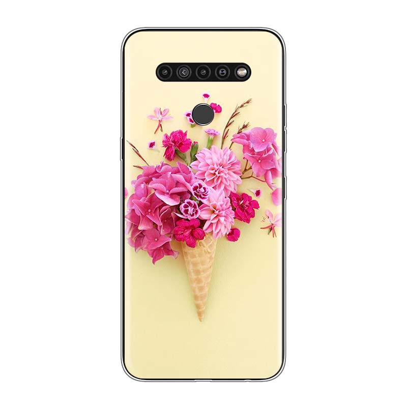 Flor de Helado Para LG V60 V50S V50 G8X G8S G8 G7 ThinQ 5G K61 K51S K41S K30 K20 Q60 Q9 Funda Suave para Teléfono