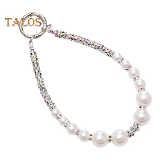 

Ремешок для мобильного телефона с бусинами, искусственным жемчугом, подвеской, защищающей от кражи, модный браслет для телефона со стразами A