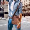 Men's Genuine Leather Retro Shoulder Messenger Bag - Frosted Cowhide