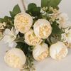 Sztuczna róża 5 widelców z łodygą Nie wymaga podlewania Nie więdnie Realistyczna dekoracja ślubna