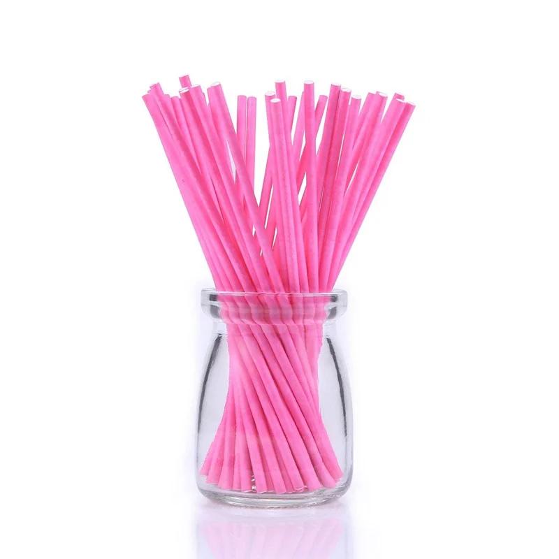 100 Stück Papier-Lollipop-Sauger-Sticks für Cake Pops, Süßigkeiten, Popcake-Sticks, 15,2 x 5/81,3 cm, 150 x 3,5 mm