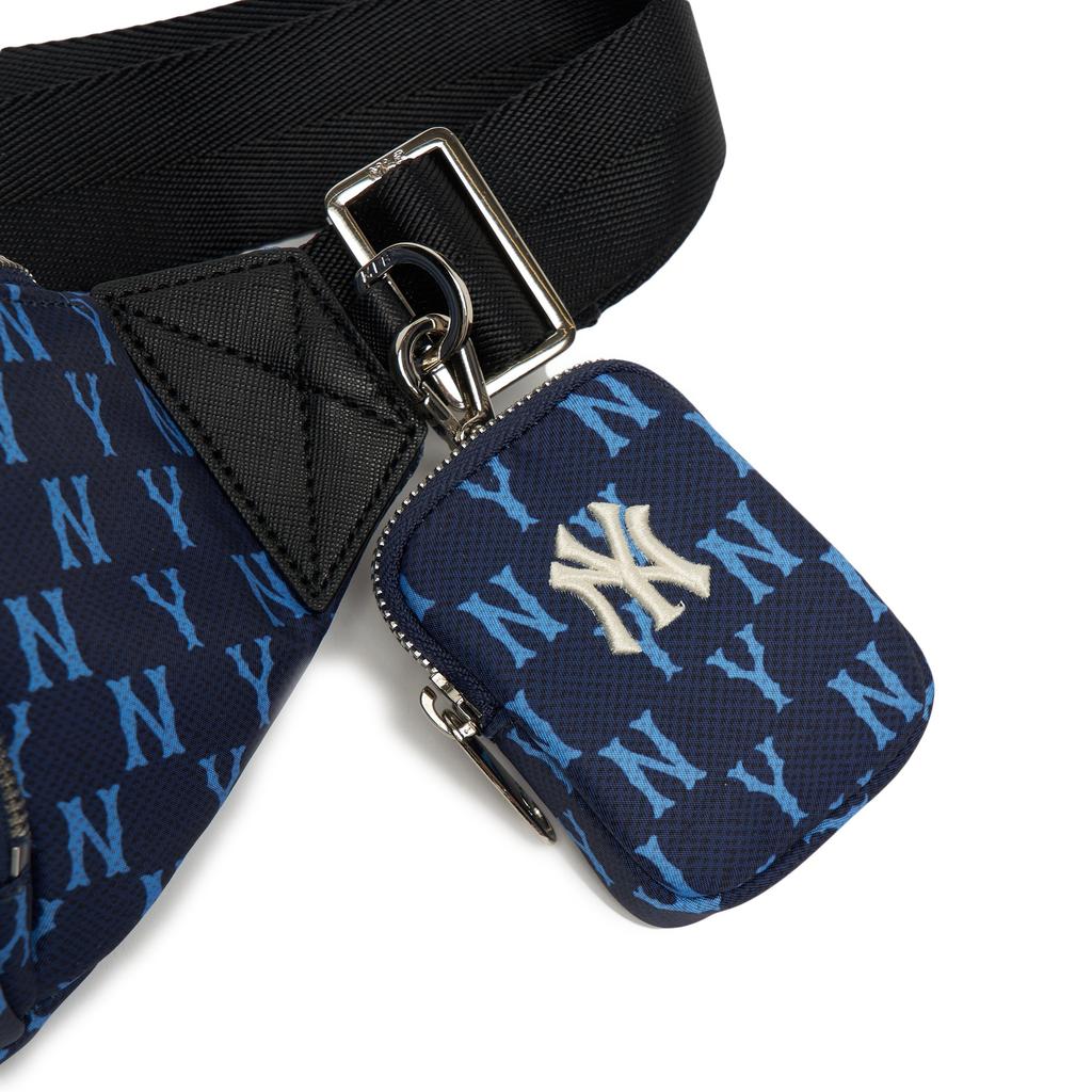 New MLB Monogram Collection Polyester Combo Bag Crossbody Bags Fanny Pack Regular Unisex Marine Blue 3AHSM012N-50NYL