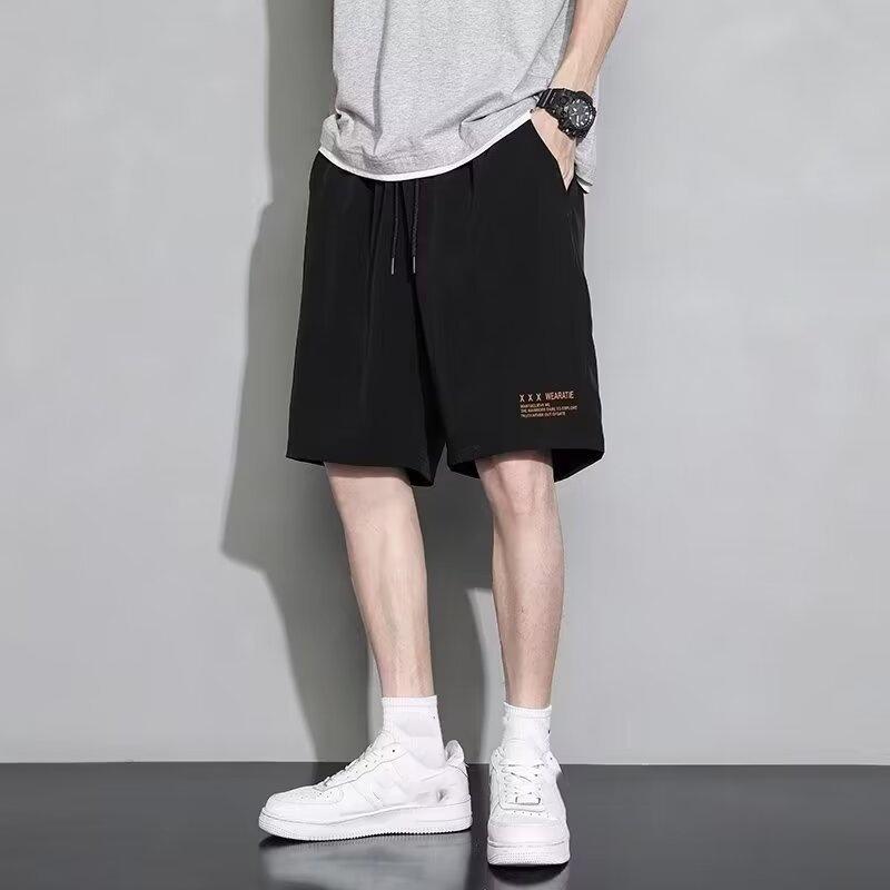 Ice Silk Shorts Men's Thin Quick-drying Sports Pants Summer Casual All-match Five-point Pants