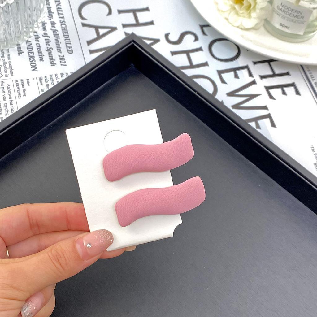 

Lovely Cream Color Fabric Hair Clip Sweet Square Duckbill Clip Headband For Women Pink B