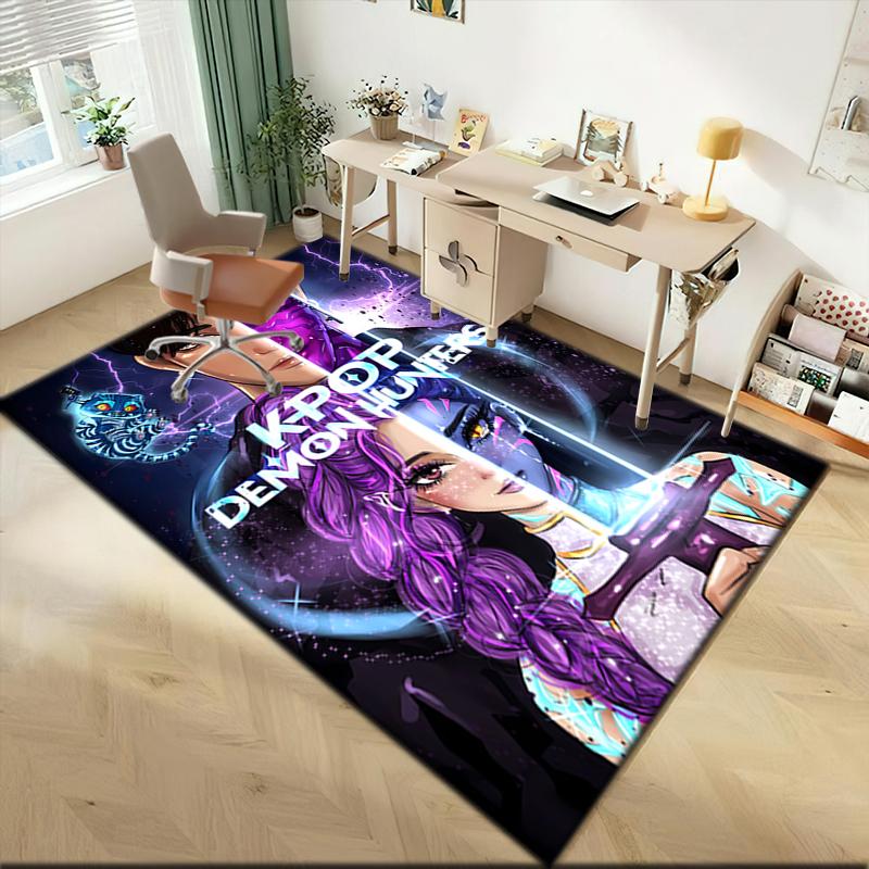 1pc K-Pop themed poster Carpet Rug for Living Room Bedroom Home Sofa Decoration,Kids play Non-slip Floor Mat