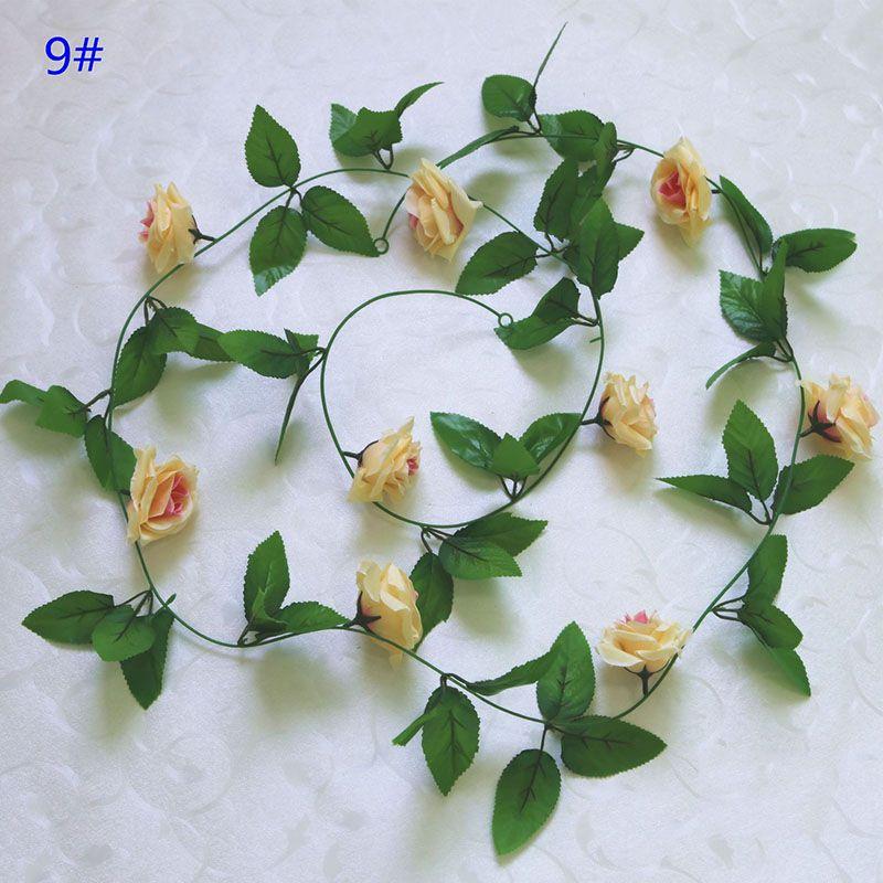 24m Silk Long Rose Fake Flower Ivy Vine Leaf Garland Wedding Party Home Decor