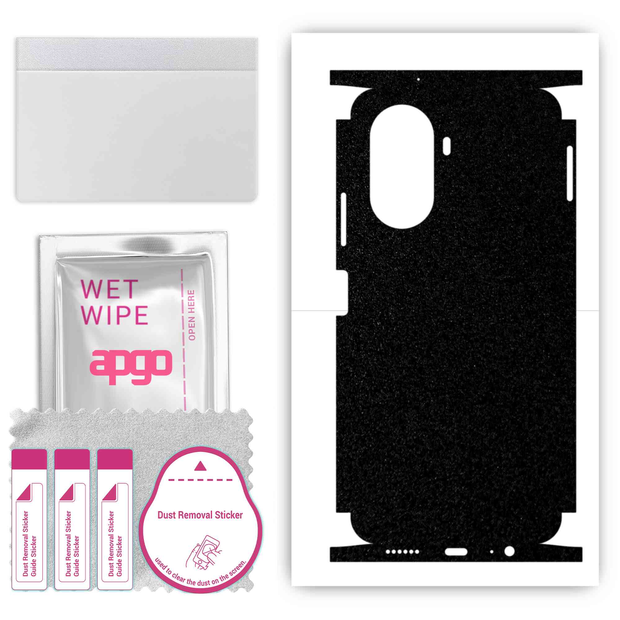 

apgo Protective Skin Sticker for the back+sides compatible with Huawei Nova Y70 Plus, Full Wrap Film, Foil, Vinyl - Pattern Matte Black