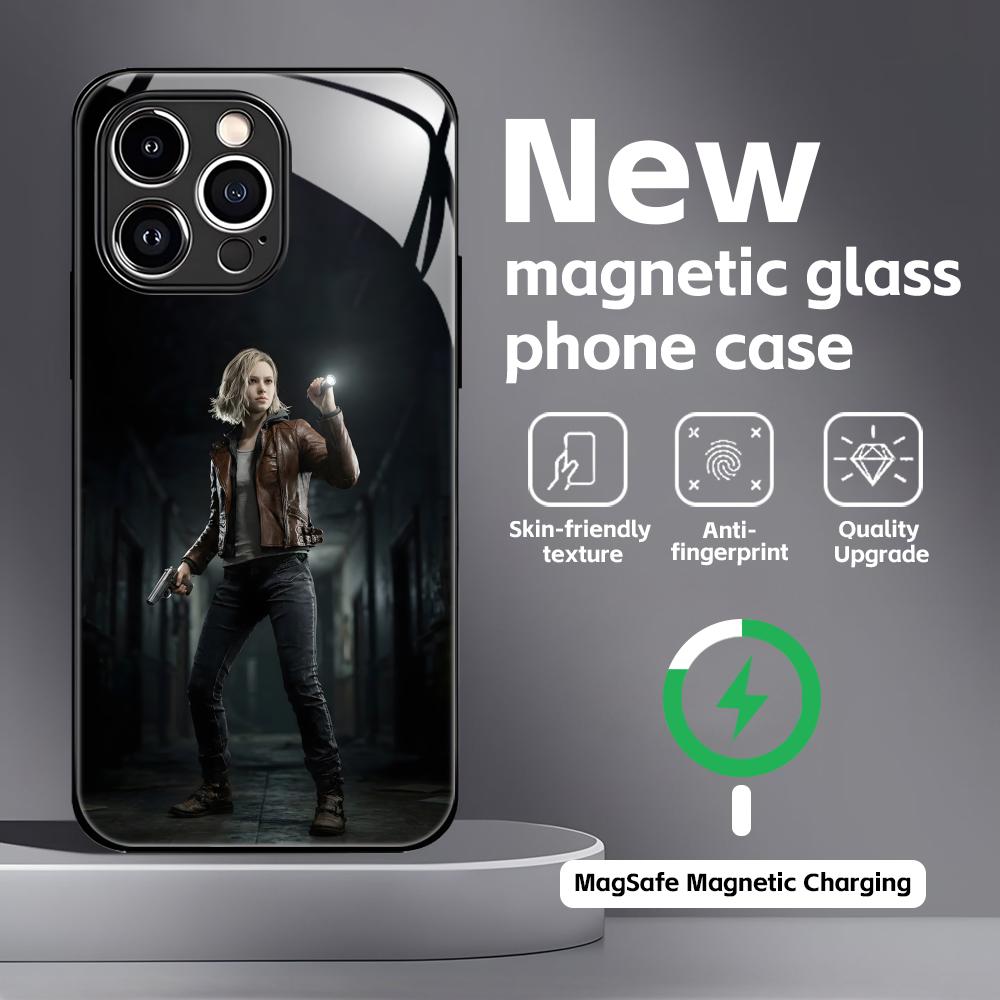 

Resident Evil 9 Phone Case For iPhone17 16 15 14 13 12 11 X XR XS 8 Plus Mini Pro Max Glass Magnetic Case iPhone17 Pro Max