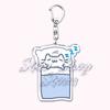 Kawaii Little Cat with Flower Keychains Strawberry Kitten Keyring for Accessories Bag Key Chain Ring Jewelry Fans Friends Gifts