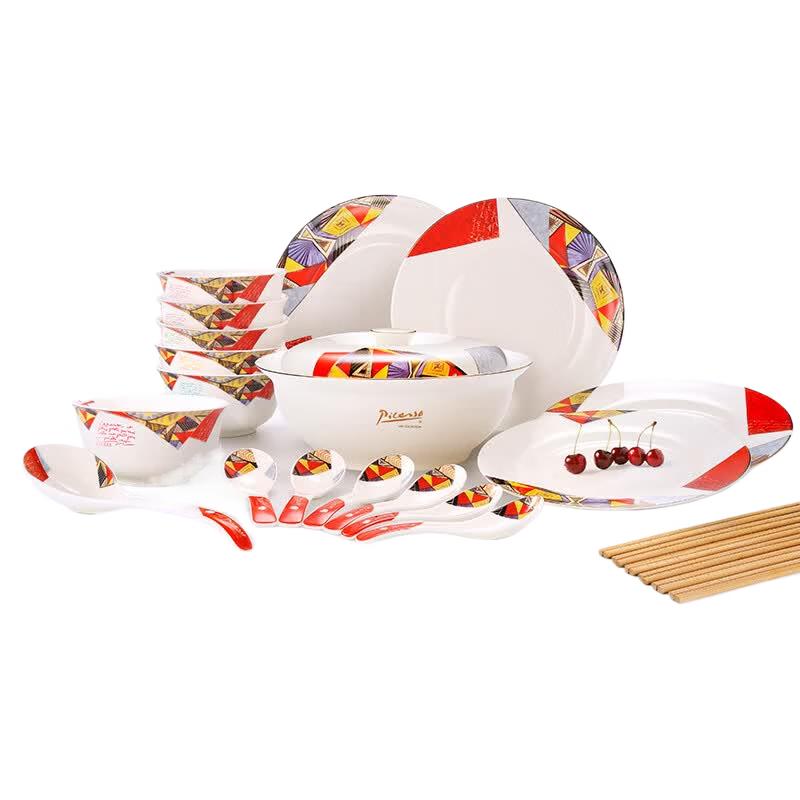 Picasso Dora Art 24-Piece Ceramic Dinnerware Set