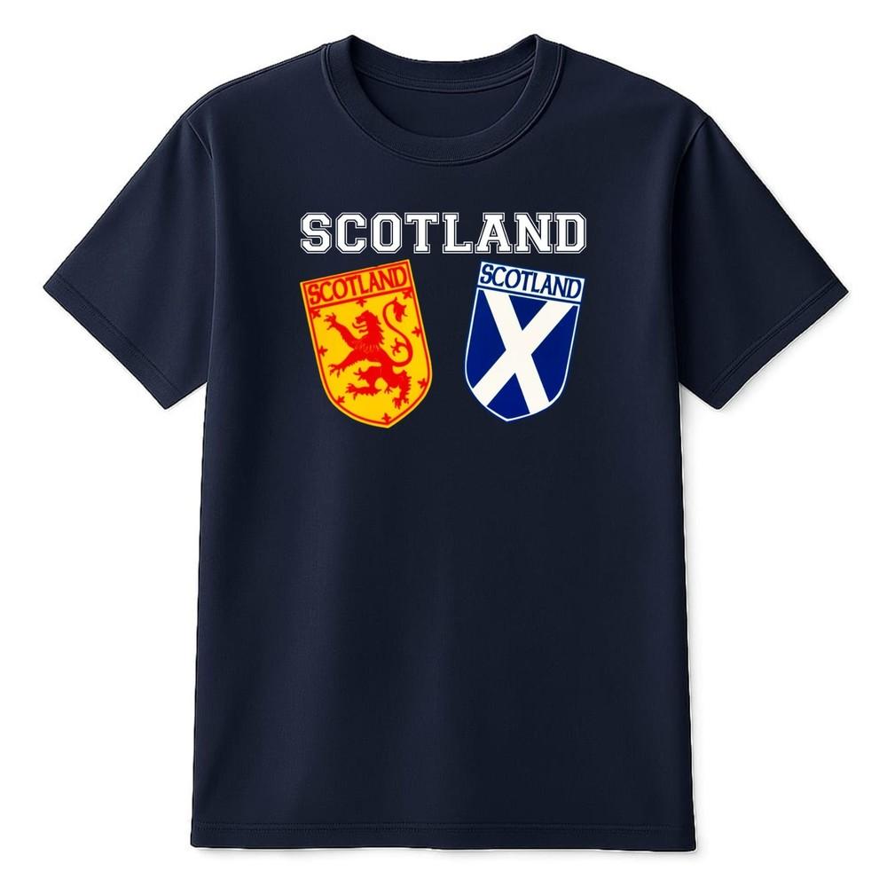 Unisexs Scotland Lion Rampant TShirt Saltire Flag Retro Football Graphic Shirt S